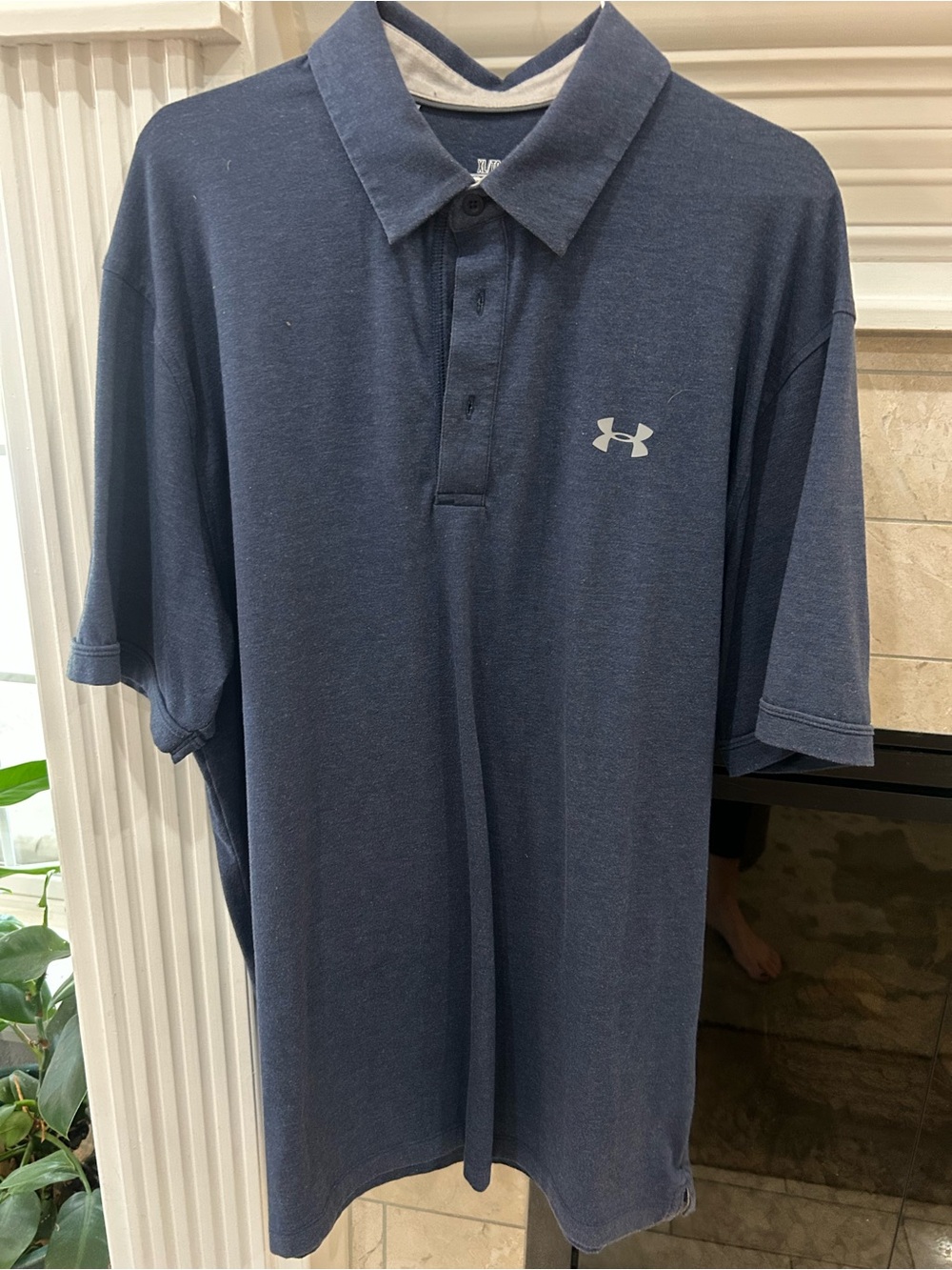 Under Armour Men's Dark Blue Polo with Contrast Logo